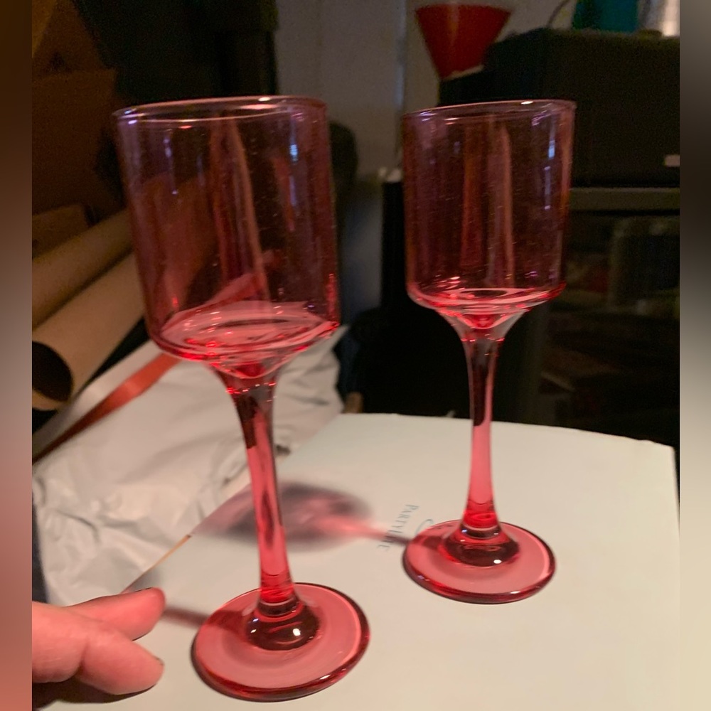 Retired Partylite NIB. Glass Votive Holder (2) Cranberry